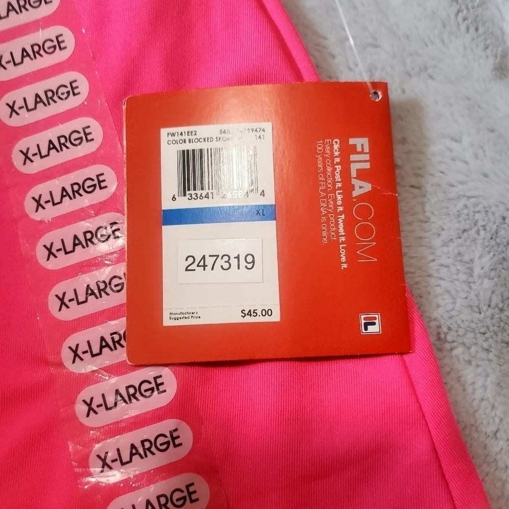 Fila Pink Tennis Skirt Skort Size X-Large NWT
